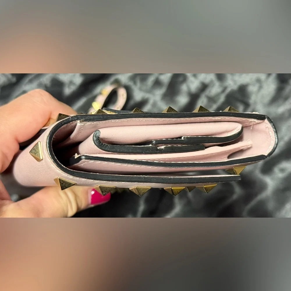 Valentino blush pink rock stud clutch/wristlet